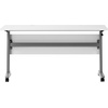 image:imageFlash Furniture Palmer Commercial Nesting Flip Training Table HeavyDuty Steel Frame and TLegs Modesty Panel 1 Thick Tabletop 72 x 24 Gray TopBlack FrameWhite TopGray Frame