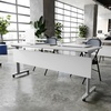image:imageFlash Furniture Palmer Commercial Nesting Flip Training Table HeavyDuty Steel Frame and TLegs Modesty Panel 1 Thick Tabletop 72 x 24 Gray TopBlack FrameGray TopGray Frame