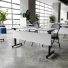 image:imageFlash Furniture Palmer Commercial Nesting Flip Training Table HeavyDuty Steel Frame and TLegs Modesty Panel 1 Thick Tabletop 72 x 24 Gray TopBlack FrameGray TopBlack Frame