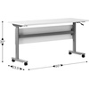 image:imageFlash Furniture Palmer Commercial Nesting Flip Training Table HeavyDuty Steel Frame and TLegs Modesty Panel 1 Thick Tabletop 72 x 24 Gray TopBlack FrameWhite TopGray Frame