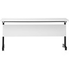 image:imageFlash Furniture Palmer Commercial Nesting Flip Training Table HeavyDuty Steel Frame and TLegs Modesty Panel 1 Thick Tabletop 72 x 24 Gray TopBlack FrameWhite TopBlack Frame