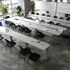 image:imageFlash Furniture Palmer Commercial Nesting Flip Training Table HeavyDuty Steel Frame and TLegs Modesty Panel 1 Thick Tabletop 72 x 24 Gray TopBlack FrameGray TopGray Frame
