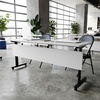 image:imageFlash Furniture Palmer Commercial Nesting Flip Training Table HeavyDuty Steel Frame and TLegs Modesty Panel 1 Thick Tabletop 72 x 24 Gray TopBlack FrameGray TopBlack Frame