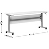 image:imageFlash Furniture Palmer Commercial Nesting Flip Training Table HeavyDuty Steel Frame and TLegs Modesty Panel 1 Thick Tabletop 72 x 24 Gray TopBlack FrameWhite TopGray Frame