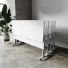 image:imageFlash Furniture Palmer Commercial Nesting Flip Training Table HeavyDuty Steel Frame and TLegs Modesty Panel 1 Thick Tabletop 72 x 24 Gray TopBlack FrameGray TopGray Frame