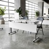 image:imageFlash Furniture Palmer Commercial Nesting Flip Training Table HeavyDuty Steel Frame and TLegs Modesty Panel 1 Thick Tabletop 72 x 24 Gray TopBlack FrameWhite TopGray Frame
