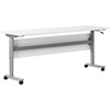 image:imageFlash Furniture Palmer Commercial Nesting Flip Training Table HeavyDuty Steel Frame and TLegs Modesty Panel 1 Thick Tabletop 72 x 24 Gray TopBlack FrameWhite TopGray Frame