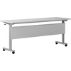 image:imageFlash Furniture Palmer Commercial Nesting Flip Training Table HeavyDuty Steel Frame and TLegs Modesty Panel 1 Thick Tabletop 72 x 24 Gray TopBlack FrameGray TopGray Frame