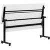 image:imageFlash Furniture Palmer Commercial Nesting Flip Training Table HeavyDuty Steel Frame and TLegs Modesty Panel 1 Thick Tabletop 72 x 24 Gray TopBlack FrameWhite TopBlack Frame