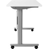 image:imageFlash Furniture Palmer Commercial Nesting Flip Training Table HeavyDuty Steel Frame and TLegs Modesty Panel 1 Thick Tabletop 72 x 24 Gray TopBlack FrameWhite TopGray Frame
