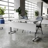 image:imageFlash Furniture Palmer Commercial Nesting Flip Training Table HeavyDuty Steel Frame and TLegs Modesty Panel 1 Thick Tabletop 72 x 24 Gray TopBlack FrameGray TopGray Frame