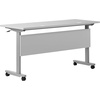image:imageFlash Furniture Palmer Commercial Nesting Flip Training Table HeavyDuty Steel Frame and TLegs Modesty Panel 1 Thick Tabletop 72 x 24 Gray TopBlack FrameGray TopGray Frame