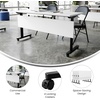 image:imageFlash Furniture Palmer Commercial Nesting Flip Training Table HeavyDuty Steel Frame and TLegs Modesty Panel 1 Thick Tabletop 72 x 24 Gray TopBlack FrameWhite TopBlack Frame