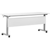 image:imageFlash Furniture Palmer Commercial Nesting Flip Training Table HeavyDuty Steel Frame and TLegs Modesty Panel 1 Thick Tabletop 72 x 24 Gray TopBlack FrameWhite TopGray Frame