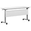 image:imageFlash Furniture Palmer Commercial Nesting Flip Training Table HeavyDuty Steel Frame and TLegs Modesty Panel 1 Thick Tabletop 72 x 24 Gray TopBlack FrameWhite TopGray Frame