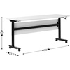 image:imageFlash Furniture Palmer Commercial Nesting Flip Training Table HeavyDuty Steel Frame and TLegs Modesty Panel 1 Thick Tabletop 72 x 24 Gray TopBlack FrameWhite TopBlack Frame