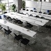 image:imageFlash Furniture Palmer Commercial Nesting Flip Training Table HeavyDuty Steel Frame and TLegs Modesty Panel 1 Thick Tabletop 72 x 24 Gray TopBlack FrameWhite TopGray Frame