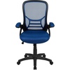 image:imageFlash Furniture Porter HighBack Swivel Office Chair with Adjustable Lumbar Support and Seat Height Ergonomic Mesh Desk Chair with FlipUp Armrests GrayBlackBlue