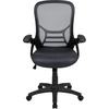 image:imageFlash Furniture Porter HighBack Swivel Office Chair with Adjustable Lumbar Support and Seat Height Ergonomic Mesh Desk Chair with FlipUp Armrests GrayBlackDark Gray