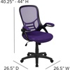 image:imageFlash Furniture Porter HighBack Swivel Office Chair with Adjustable Lumbar Support and Seat Height Ergonomic Mesh Desk Chair with FlipUp Armrests GrayBlackPurple