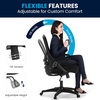 image:imageFlash Furniture Porter HighBack Swivel Office Chair with Adjustable Lumbar Support and Seat Height Ergonomic Mesh Desk Chair with FlipUp Armrests GrayBlackBlack