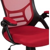 image:imageFlash Furniture Porter HighBack Swivel Office Chair with Adjustable Lumbar Support and Seat Height Ergonomic Mesh Desk Chair with FlipUp Armrests GrayBlackRed