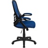 image:imageFlash Furniture Porter HighBack Swivel Office Chair with Adjustable Lumbar Support and Seat Height Ergonomic Mesh Desk Chair with FlipUp Armrests GrayBlackBlue