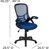 image:imageFlash Furniture Porter HighBack Swivel Office Chair with Adjustable Lumbar Support and Seat Height Ergonomic Mesh Desk Chair with FlipUp Armrests GrayBlackBlue