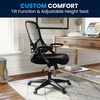 image:imageFlash Furniture Porter HighBack Swivel Office Chair with Adjustable Lumbar Support and Seat Height Ergonomic Mesh Desk Chair with FlipUp Armrests GrayBlackBlack