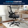 image:imageFlash Furniture Porter HighBack Swivel Office Chair with Adjustable Lumbar Support and Seat Height Ergonomic Mesh Desk Chair with FlipUp Armrests GrayBlackDark Gray
