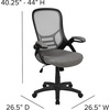 image:imageFlash Furniture Porter HighBack Swivel Office Chair with Adjustable Lumbar Support and Seat Height Ergonomic Mesh Desk Chair with FlipUp Armrests GrayBlackLight Gray