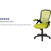 image:imageFlash Furniture Porter HighBack Swivel Office Chair with Adjustable Lumbar Support and Seat Height Ergonomic Mesh Desk Chair with FlipUp Armrests GrayBlackGreen