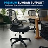 image:imageFlash Furniture Porter HighBack Swivel Office Chair with Adjustable Lumbar Support and Seat Height Ergonomic Mesh Desk Chair with FlipUp Armrests GrayBlackDark Gray