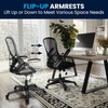 image:imageFlash Furniture Porter HighBack Swivel Office Chair with Adjustable Lumbar Support and Seat Height Ergonomic Mesh Desk Chair with FlipUp Armrests GrayBlackBlack