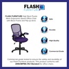 image:imageFlash Furniture Porter HighBack Swivel Office Chair with Adjustable Lumbar Support and Seat Height Ergonomic Mesh Desk Chair with FlipUp Armrests GrayBlackPurple