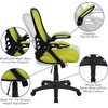 image:imageFlash Furniture Porter HighBack Swivel Office Chair with Adjustable Lumbar Support and Seat Height Ergonomic Mesh Desk Chair with FlipUp Armrests GrayBlackGreen