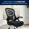 image:imageFlash Furniture Porter HighBack Swivel Office Chair with Adjustable Lumbar Support and Seat Height Ergonomic Mesh Desk Chair with FlipUp Armrests GrayBlackDark Gray