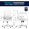 image:imageFlash Furniture Porter HighBack Swivel Office Chair with Adjustable Lumbar Support and Seat Height Ergonomic Mesh Desk Chair with FlipUp Armrests GrayBlackWhite