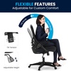 image:imageFlash Furniture Porter HighBack Swivel Office Chair with Adjustable Lumbar Support and Seat Height Ergonomic Mesh Desk Chair with FlipUp Armrests GrayBlackDark Gray