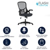 image:imageFlash Furniture Porter HighBack Swivel Office Chair with Adjustable Lumbar Support and Seat Height Ergonomic Mesh Desk Chair with FlipUp Armrests GrayBlackDark Gray