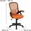 image:imageFlash Furniture Porter HighBack Swivel Office Chair with Adjustable Lumbar Support and Seat Height Ergonomic Mesh Desk Chair with FlipUp Armrests GrayBlackOrange