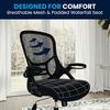image:imageFlash Furniture Porter HighBack Swivel Office Chair with Adjustable Lumbar Support and Seat Height Ergonomic Mesh Desk Chair with FlipUp Armrests GrayBlackBlack