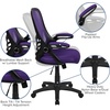 image:imageFlash Furniture Porter HighBack Swivel Office Chair with Adjustable Lumbar Support and Seat Height Ergonomic Mesh Desk Chair with FlipUp Armrests GrayBlackPurple