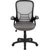 image:imageFlash Furniture Porter HighBack Swivel Office Chair with Adjustable Lumbar Support and Seat Height Ergonomic Mesh Desk Chair with FlipUp Armrests GrayBlackLight Gray
