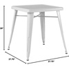 image:imageFlash Furniture Prince Commercial Grade 2375 Square White Metal IndoorOutdoor TableWhite