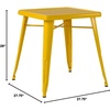 image:imageFlash Furniture Prince Commercial Grade 2375 Square White Metal IndoorOutdoor TableYellow