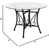image:imageFlash Furniture Princeton 42 Round Glass Dining Table with Black Metal FrameClear TopBlack Frame