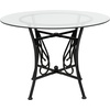 image:imageFlash Furniture Princeton 42 Round Glass Dining Table with Black Metal FrameClear TopBlack Frame