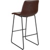 image:imageFlash Furniture Reagan 24 LeatherSoft Counter Height Stools with Footrest MidCentury Modern Bucket Style Dining Chairs Set of 2 Light GrayDark Brown