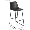 image:imageFlash Furniture Reagan 24 LeatherSoft Counter Height Stools with Footrest MidCentury Modern Bucket Style Dining Chairs Set of 2 Light GrayGrey